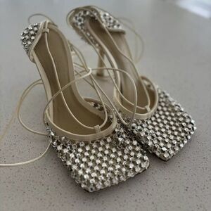 Bottega Veneta Sparkle Lace Up Sandal